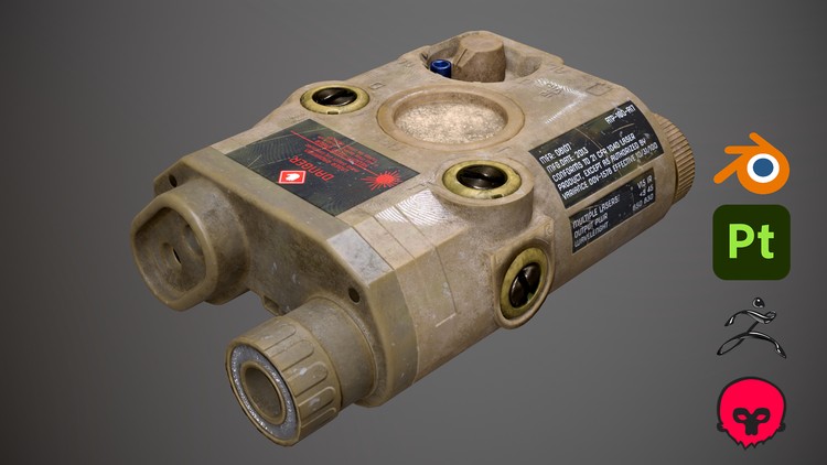 3D Laser Sight From Modeling to Game Ready Asset By Oleh Boiko