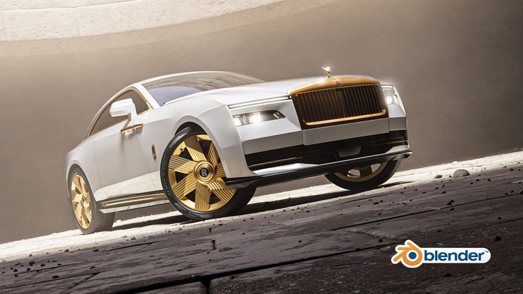 Blender Rolls Royce Spectre in 3D By Mrawan Hussain