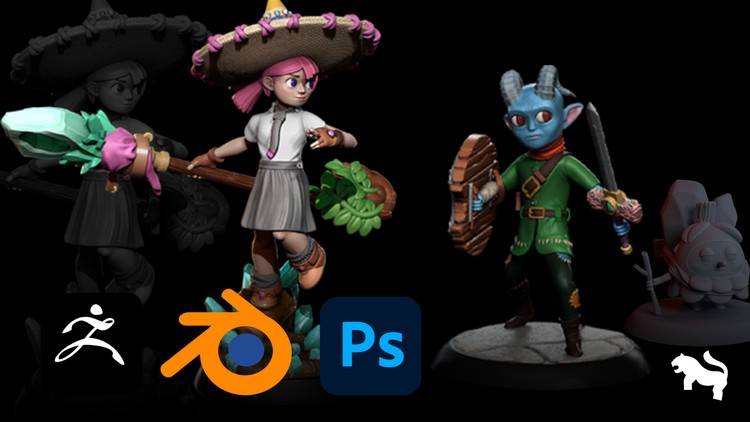 ZBrush Beginner to Advanced Course on Three Miniatures By Leartes Studios